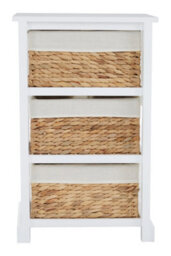 Orsina Stylish 3 Seagrass Drawer Chest, Modern Chest Of Drawers For Livingroom, Sleek Minimalist Chest For Lounge - thumbnail 4