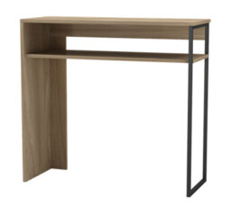 Urbn-Living Urbnliving 75Cm Height Wooden & Steel Console Display Table Living Room Hallway With Storage Shelf Oak Colour - thumbnail 4