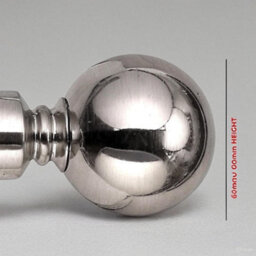 Bedlooms Plain Metal Curtain Pole- (120-210 Cm, 48''- 84'') Extendable Durable Rod Ball Finials 60 mm Brushed Silver Finish - thumbnail 3