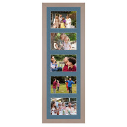 AK Frames 26X8 Rose Gold Modern Multi Photo Frame With Pompadour Mount - Holds 5 Apertures (5X) 6X4 Photos