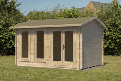 Forest Garden Chiltern 4.0M X 3.0M Log Cabin - Apex Roof, Double Glazed With Felt Shingles And Underlay - image 1