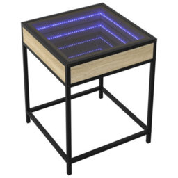 Berkfield Bedside Table With Infinity Led Sonoma Oak 40X40X51 Cm - thumbnail 3