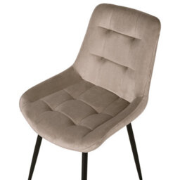Beliani Set Of 2 Dining Chairs Melrose Velvet Taupe - thumbnail 7