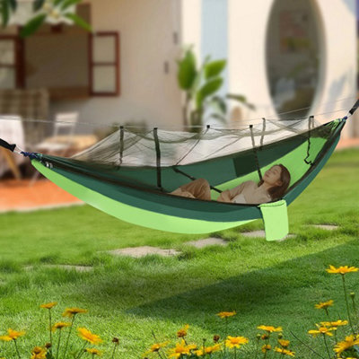 Portable Camping Hammock With Mosquito Net And Tree Straps 200Kg Capacity, Green - image 1