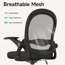 Onemill Tall Office Chair With Flip-Up Armrests, Adjustable Footrest, And Swivel For Home Office-Black - thumbnail 6