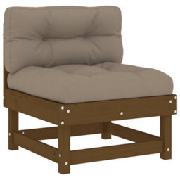 Berkfield Rustic Middle Sofa With Cushions Honey Brown Solid Wood Pine