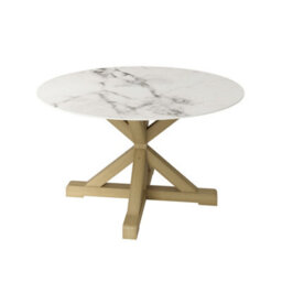 LPD Napa Stone Dining Table Marble Effect Top Modern Style For 4-6 People - thumbnail 3