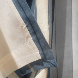 Fusion Whitworth Stripe Blue Fully Lined 100% Cotton Eyelet Curtains - thumbnail 3