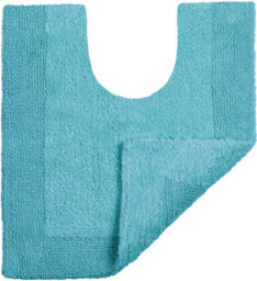 Allure Bath Fashions Elegance Reversible Heavyweight Pedestal Mat - Turquoise - thumbnail 1