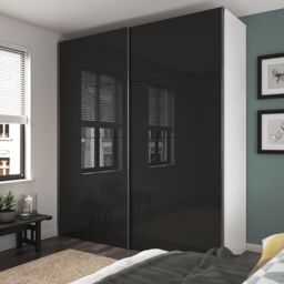 GoodHome Atomia Gloss Anthracite Sliding Wardrobe Door Pack Of 4 (H)560mm (W)987mm - thumbnail 5
