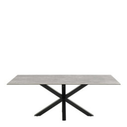 Wyld Haus Perth 200Cm Grey Ceramic Rectangular Dining Table With Black Metal Legs - thumbnail 3
