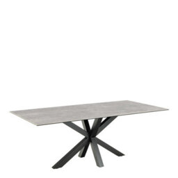 Wyld Haus Perth 200Cm Grey Ceramic Rectangular Dining Table With Black Metal Legs - thumbnail 2