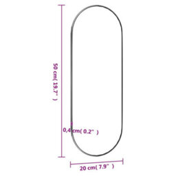 Vidaxl Wall Mirror 20X50 Cm Glass Oval - thumbnail 3