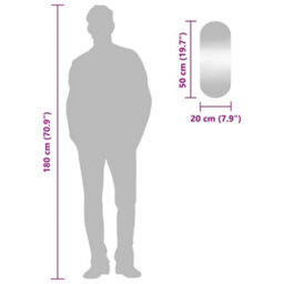 Vidaxl Wall Mirror 20X50 Cm Glass Oval - thumbnail 7