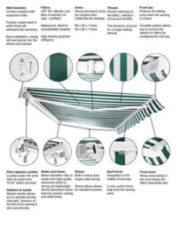 Primrose Awnings 4.0M X 3.0M Retractable Manual Standard Silver Awning Outdoor Patio Canopy - thumbnail 3