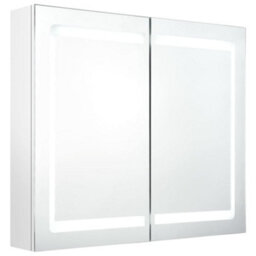 Vidaxl Led Bathroom Mirror Cabinet Shining White 80X12X68 Cm - thumbnail 2