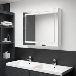 Vidaxl Led Bathroom Mirror Cabinet Shining White 80X12X68 Cm