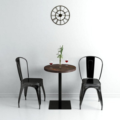 Berkfield Bistro Table Mdf And Steel Round 60X75 Cm Dark Ash - image 1