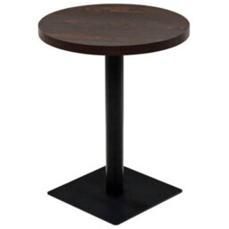 Berkfield Bistro Table Mdf And Steel Round 60X75 Cm Dark Ash - thumbnail 2