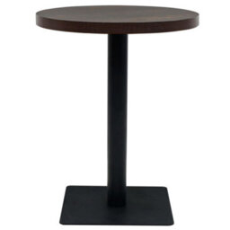 Berkfield Bistro Table Mdf And Steel Round 60X75 Cm Dark Ash - thumbnail 3
