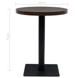 Berkfield Bistro Table Mdf And Steel Round 60X75 Cm Dark Ash - thumbnail 6