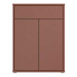 Furniture To Go Alice Springs Compact Shoe Cabinet With 2 Doors Push-To-Open And 1 Drawer Push-To-Open In Terracotta - thumbnail 3