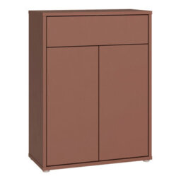 Furniture To Go Alice Springs Compact Shoe Cabinet With 2 Doors Push-To-Open And 1 Drawer Push-To-Open In Terracotta - thumbnail 2