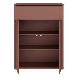 Furniture To Go Alice Springs Compact Shoe Cabinet With 2 Doors Push-To-Open And 1 Drawer Push-To-Open In Terracotta - thumbnail 6