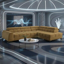 Aurelio Velvet Upholstered Sofa Bed With Metal Legs Modern Living Room Comfortable Seating Furniture Yellow Right