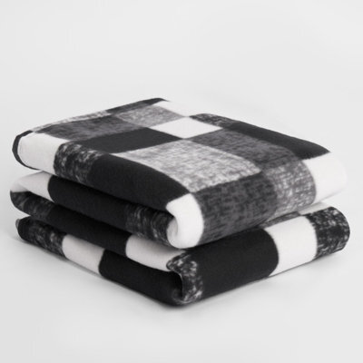 Ohs Tartan Check Fleece Throw Winter Warm Soft Blanket - 150 X 200Cm - Black - image 1
