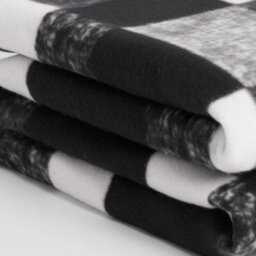 Ohs Tartan Check Fleece Throw Winter Warm Soft Blanket - 150 X 200Cm - Black - thumbnail 3
