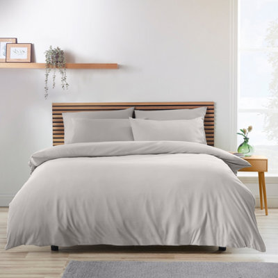 Catherine Lansfield So Soft Non-Iron Super King Duvet Cover Set With Pillowcases Grey - image 1