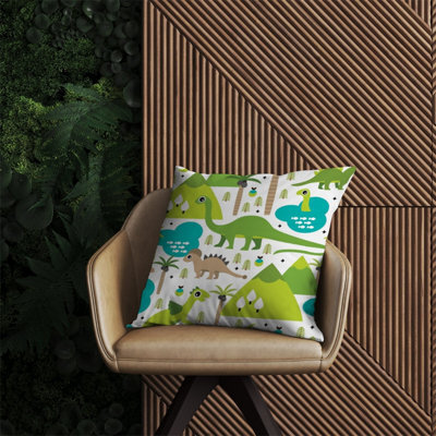 Warren Reed Designer Baby Dinosaur Print Outdoor Cushion 60Cm X 60Cm