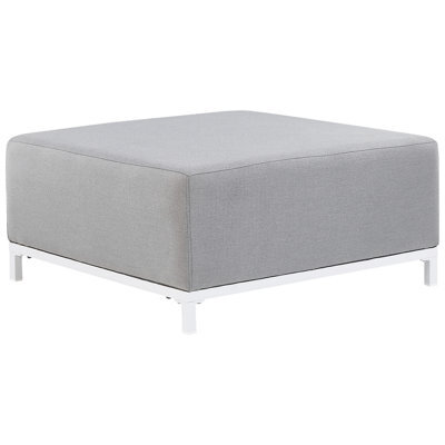 Beliani Ottoman Rovigo Fabric Light Grey - image 1
