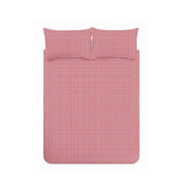 Catherine Lansfield Bamford Gingham Check Reversible King Duvet Cover Set With Pillowcases Red - thumbnail 5
