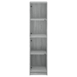 Berkfield Highboard With Glass Doors Grey Sonoma 35X37X142 Cm - thumbnail 6