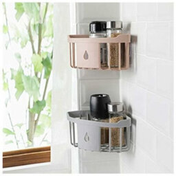 1 Pack Triangular Plastic Storage Organizer For Kitchen And Bathroom, Corner Shower Shelf, Wall Basket With Suction Cup, Green - thumbnail 2