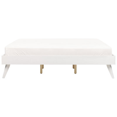 Wyld And Coco Eu Super King White Mdf Slatted Bed Frame - Minimalist Scandinavian Low-Profile Design - image 1