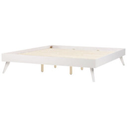 Wyld And Coco Eu Super King White Mdf Slatted Bed Frame - Minimalist Scandinavian Low-Profile Design - thumbnail 4