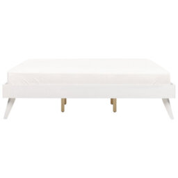Wyld And Coco Eu Super King White Mdf Slatted Bed Frame - Minimalist Scandinavian Low-Profile Design - thumbnail 1