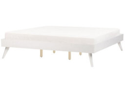 Wyld And Coco Eu Super King White Mdf Slatted Bed Frame - Minimalist Scandinavian Low-Profile Design - thumbnail 3