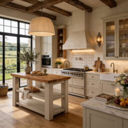 120X44Cm Stoneford Cashmere Kitchen Island / Breakfast Bar / Rustic Island - thumbnail 7