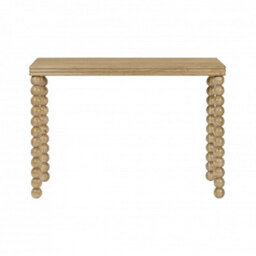 Wyld Haus Wales Retro Console Table Natural Oak Finish With Bobbin-Turned Legs 1200 X 400 X 840mm - thumbnail 2