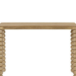 Wyld Haus Wales Retro Console Table Natural Oak Finish With Bobbin-Turned Legs 1200 X 400 X 840mm - thumbnail 2