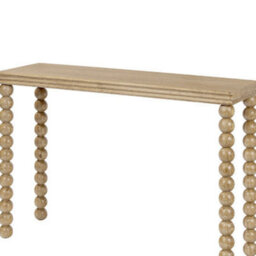 Wyld Haus Wales Retro Console Table Natural Oak Finish With Bobbin-Turned Legs 1200 X 400 X 840mm - thumbnail 4