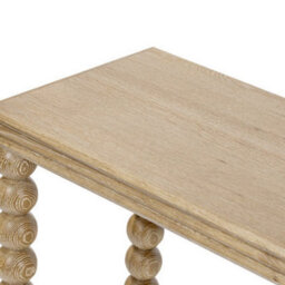 Wyld Haus Wales Retro Console Table Natural Oak Finish With Bobbin-Turned Legs 1200 X 400 X 840mm - thumbnail 9