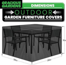 Gracious Gardens Square 200X200X90Cm Outdoor Patio Waterproof Garden Furniture Cover, Weatherproof Rattan Sofa Protector - thumbnail 5