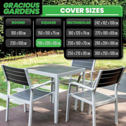 Gracious Gardens Square 200X200X90Cm Outdoor Patio Waterproof Garden Furniture Cover, Weatherproof Rattan Sofa Protector - thumbnail 4