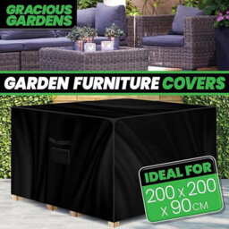 Gracious Gardens Square 200X200X90Cm Outdoor Patio Waterproof Garden Furniture Cover, Weatherproof Rattan Sofa Protector - thumbnail 2