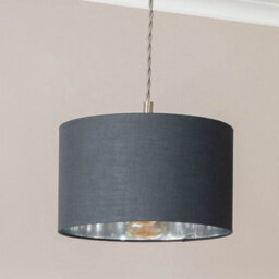 Valuelights Reni Charcoal Chrome Drum Shade 3 Drop Bar Chrome Diner Ceiling Light And Bulbs - thumbnail 4